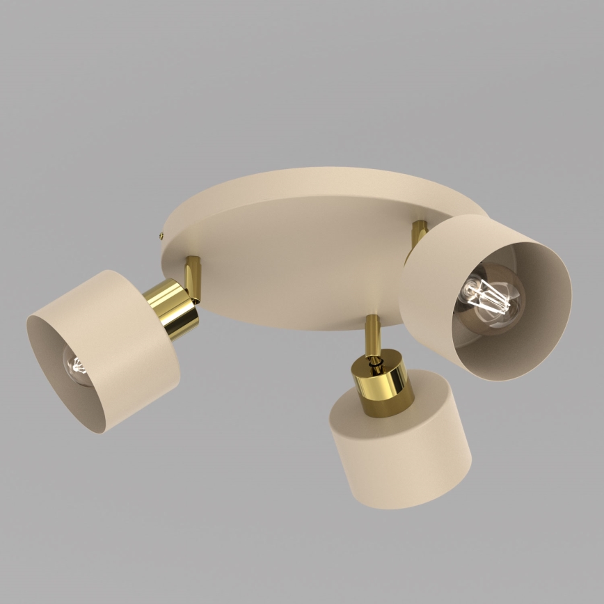 Plafondspot PARKLA 3xE27/15W/230V beige/goud
