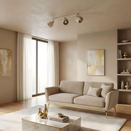 Plafondspot PARKLA 3xE27/15W/230V beige/goud