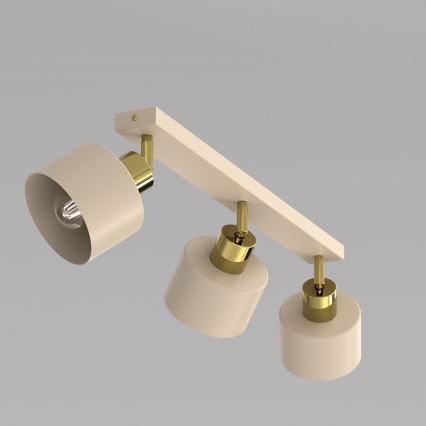 Plafondspot PARKLA 3xE27/15W/230V beige/goud