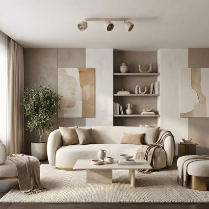 Plafondspot PARKLA 3xE27/15W/230V beige