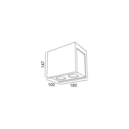 Plafondspot PURO chroomE 2xGU10/25W/230V