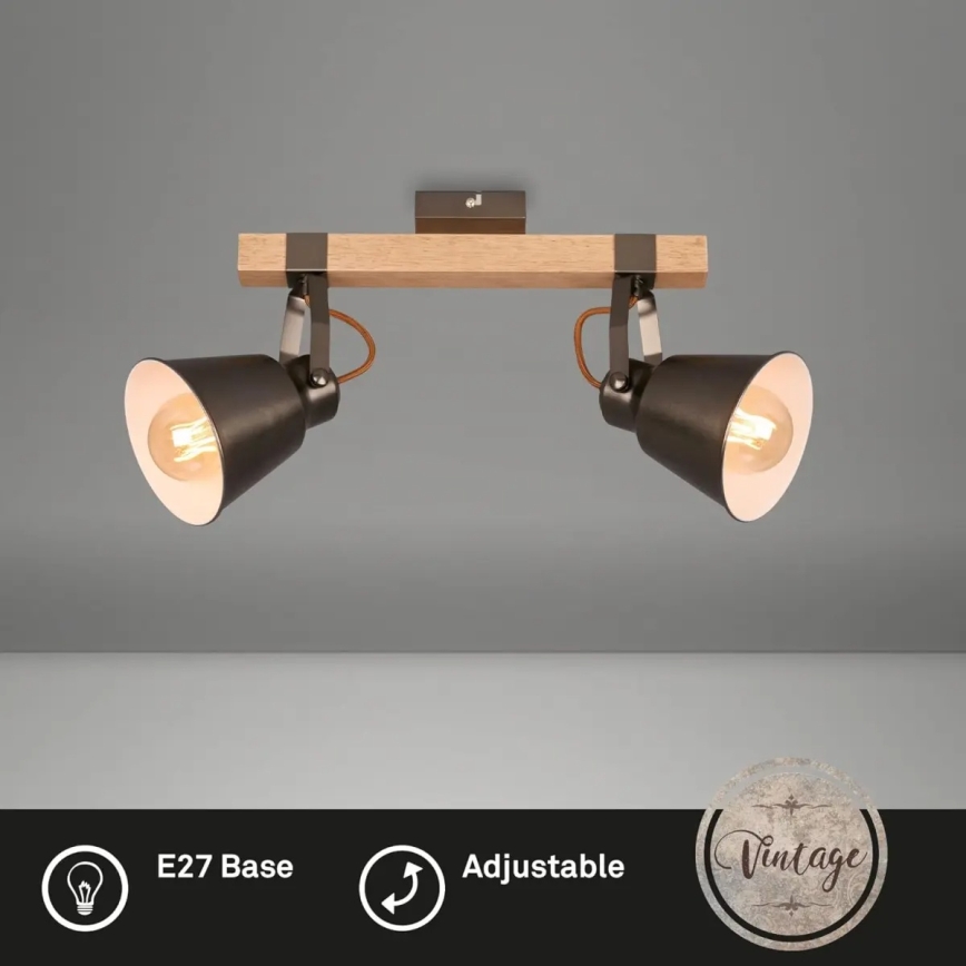 Plafondspot RETRO 2xE27/40W/230V bruin