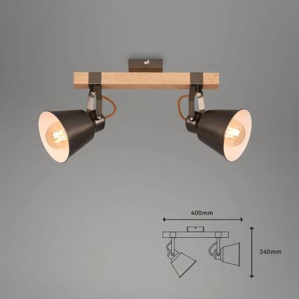 Plafondspot RETRO 2xE27/40W/230V bruin