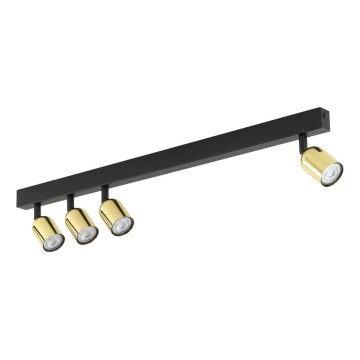 Plafondspot TOP 4xGU10/10W/230V zwart/goud