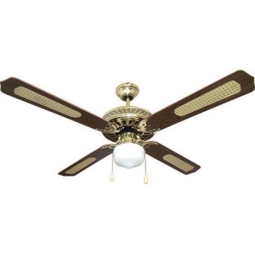 Plafondventilator 1xE27/70W/230V diameter 132 cm bruin/goud