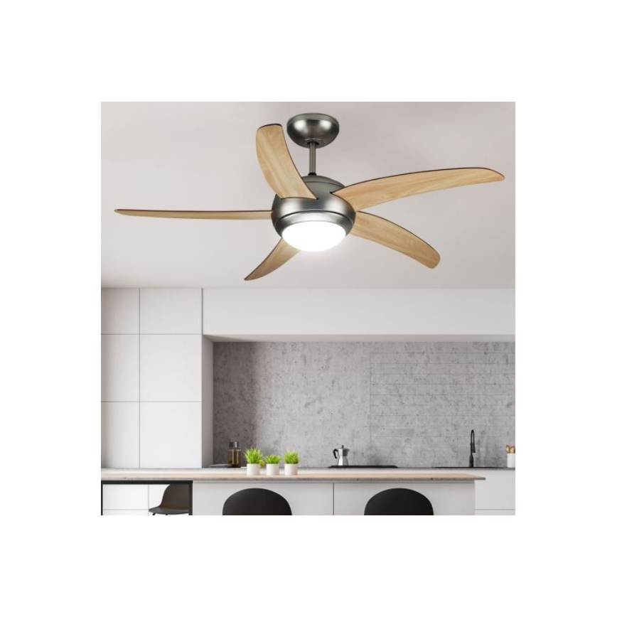 Plafondventilator 2xE27/20W/230V diameter 132 cm + afstandsbediening