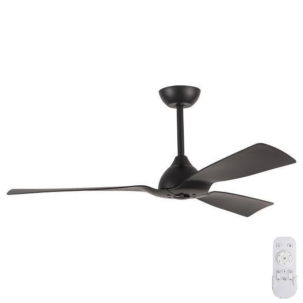 Plafondventilator diameter 132 cm IP44 zwart + afstandsbediening