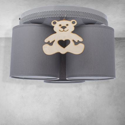 Plafondverlichting voor kinderen BEAR 3xE27/60W/230V