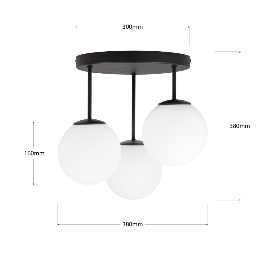 Plafonnière MOONLIGHT 3xE27/15W/230V zwart