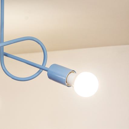Plafonnière OXFORD 3xE27/15W/230V blauw