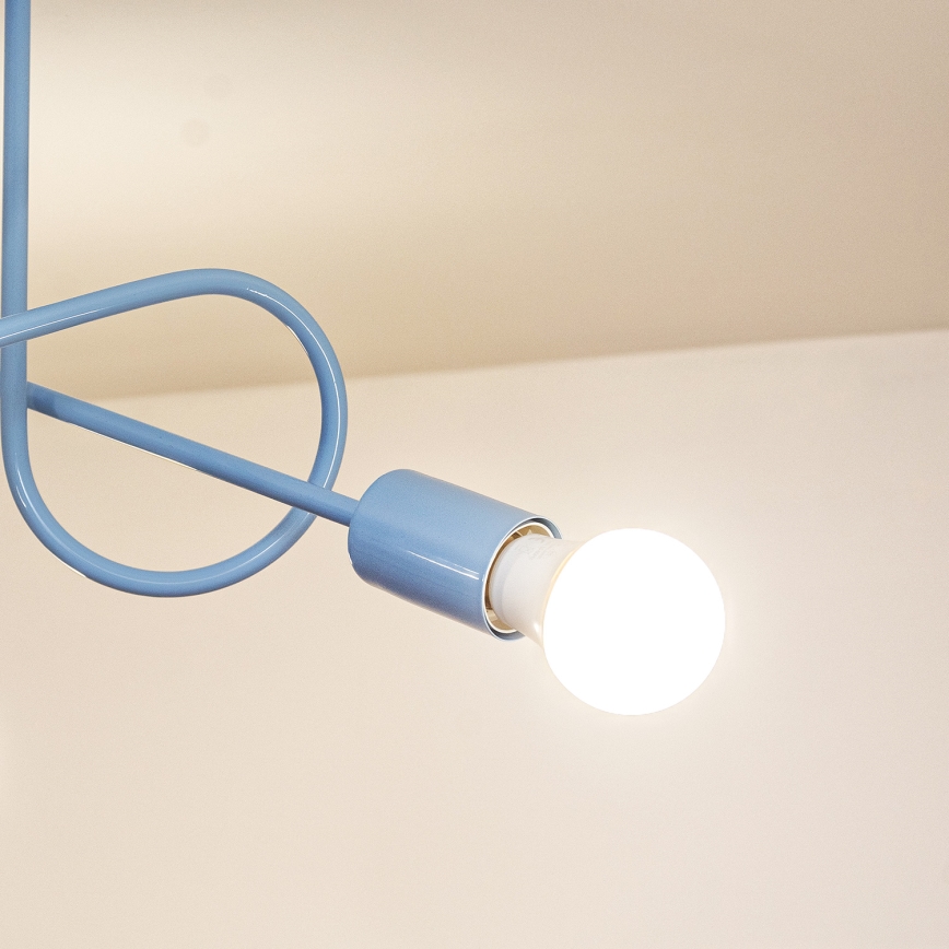 Plafonnière OXFORD 3xE27/15W/230V blauw
