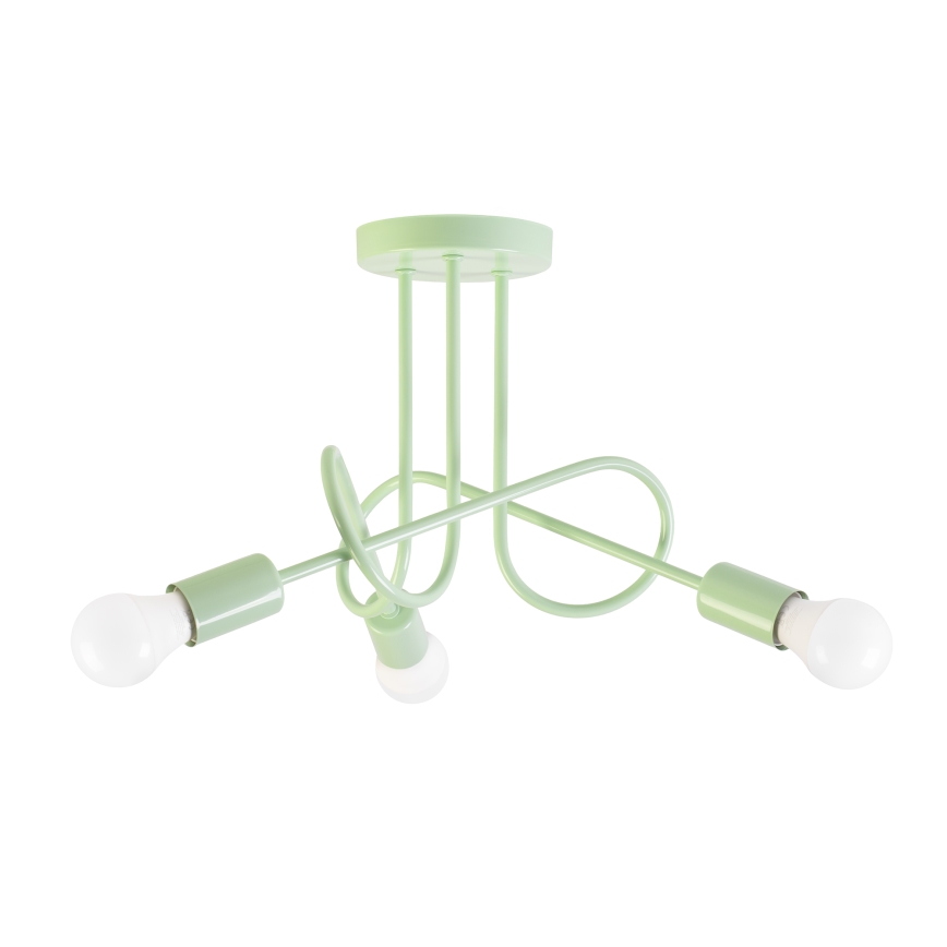 Plafonnière OXFORD 3xE27/15W/230V groen