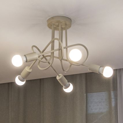 Plafonnière OXFORD 5xE27/15W/230V crème