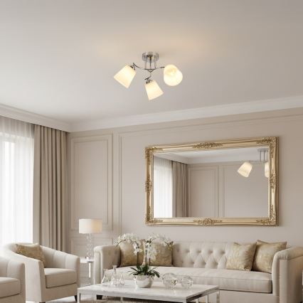 Plafonnière PAFOS 3xE27/15W/230V glanzend chroom