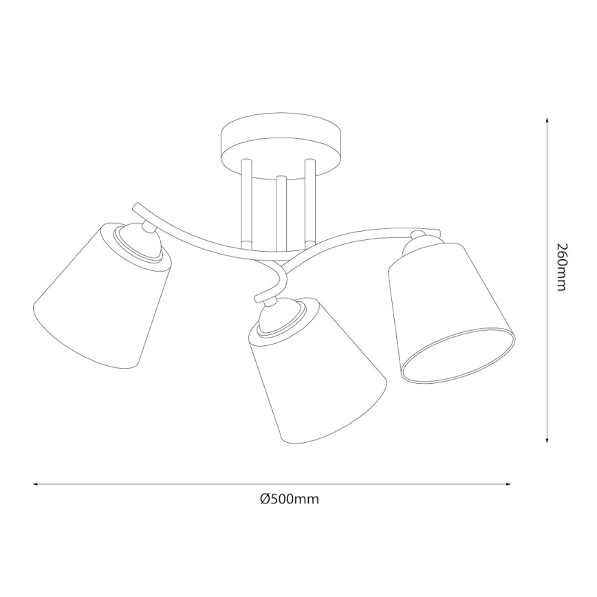 Plafonnière PAFOS 3xE27/15W/230V glanzend chroom