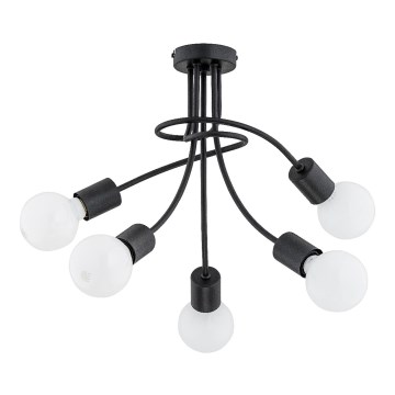 Plafonnière PLENA 5xE27/15W/230V zwart
