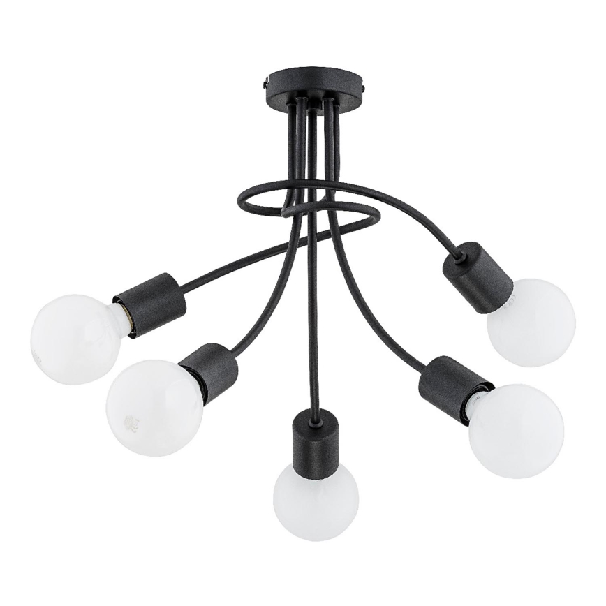 Plafonnière PLENA 5xE27/15W/230V zwart