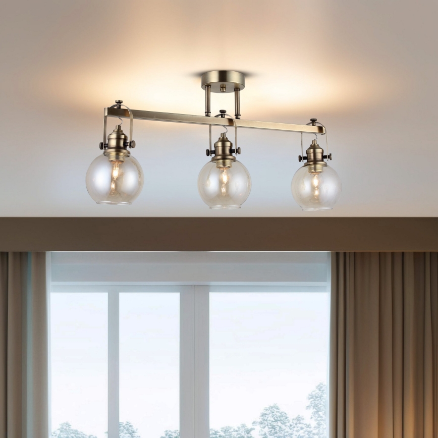 Plafonnière POLINO 3xE27/40W/230V brons