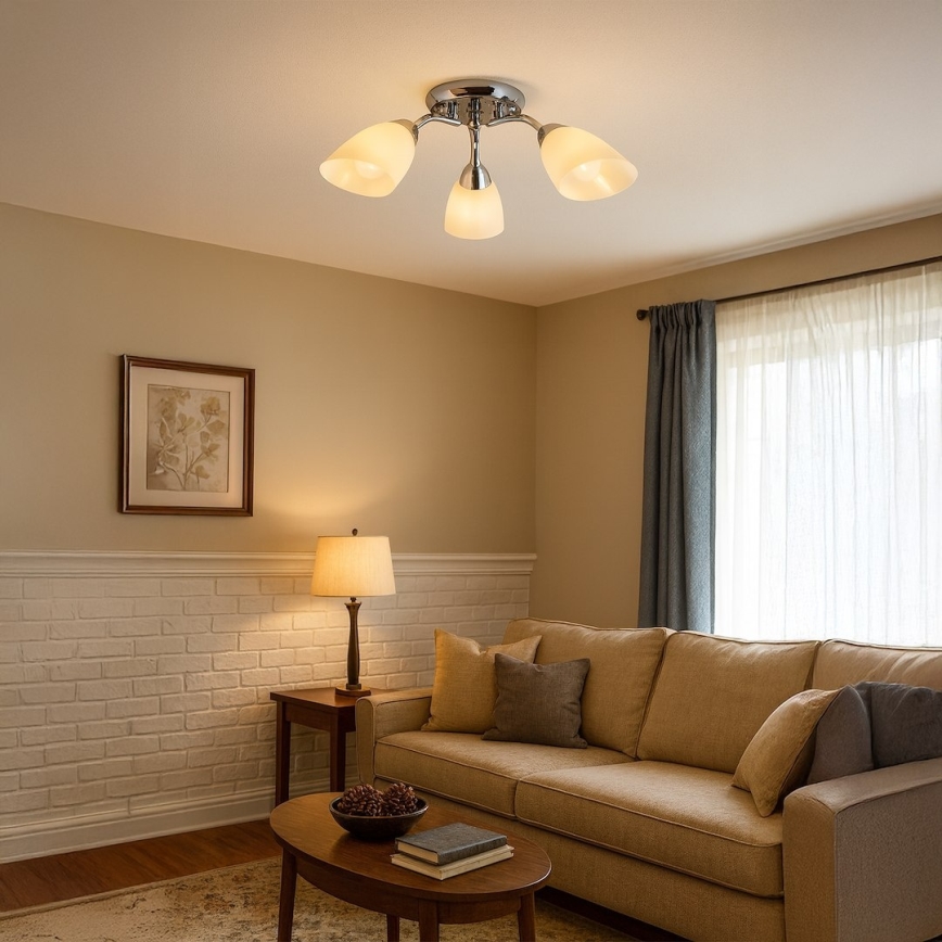 Plafonnière PORTOS 3xE14/10W/230V glanzend chroom