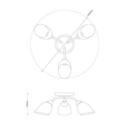 Plafonnière PORTOS 3xE14/10W/230V glanzend chroom