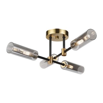 Plafonnière TESSA 4xG9/5W/230V, messing/rookzwart