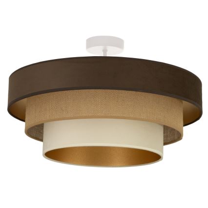 Plafonnière WENTA 1xE27/60W/230V Ø 50 cm bruin/jute/beige