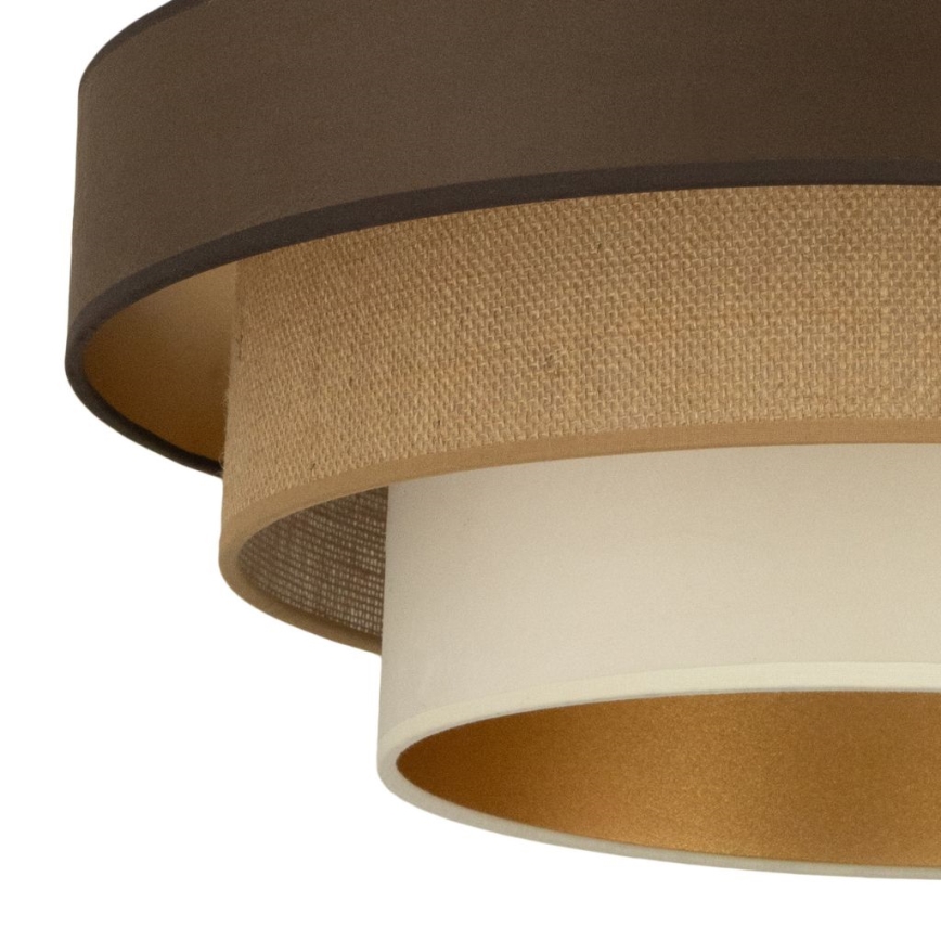 Plafonnière WENTA 1xE27/60W/230V Ø 50 cm bruin/jute/beige