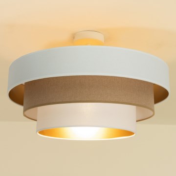 Plafonnière WENTA 1xE27/60W/230V Ø 50 cm wit/bruin