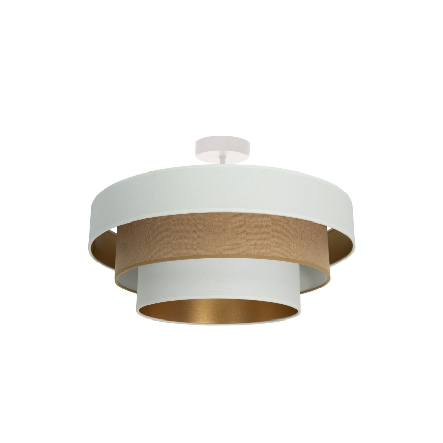 Plafonnière WENTA 1xE27/60W/230V Ø 50 cm wit/bruin