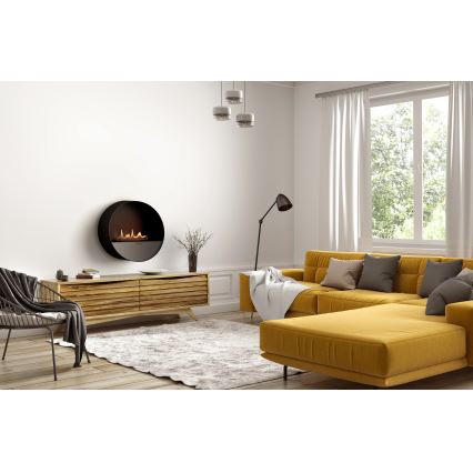 Planika - BIO-open haard met afstandsbediening 72,6x65 cm 2,5kW/230V zwart