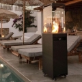 Planika - Buiten gas haard 142x36 cm 8kW 1xAAA zwart + beschermende hoes