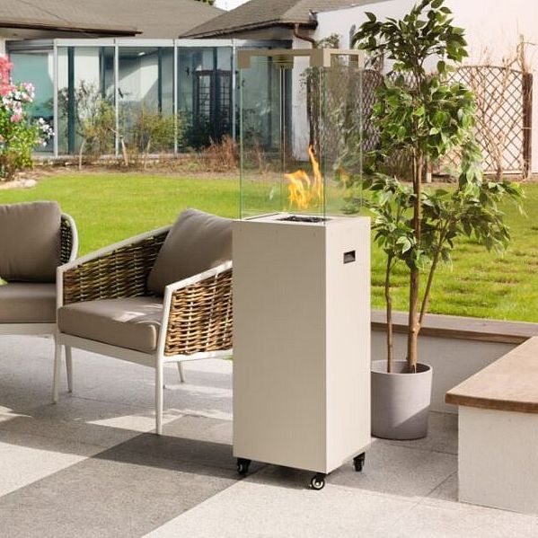Planika - Buiten gashaard 142x36 cm 8kW 1xAAA wit + beschermhoes