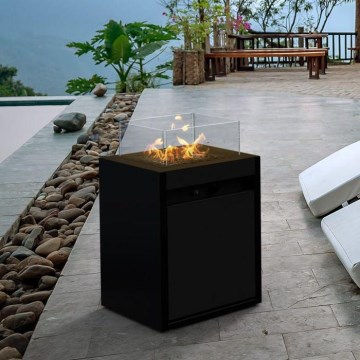 Planika - Buiten gashaard 79,7x48 cm 10kW 1xAAA zwart + beschermhoes