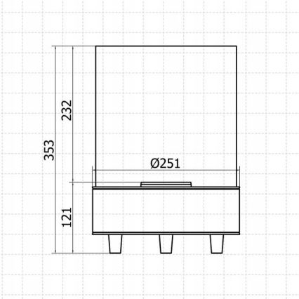 Planika - BIO-open haard 36,3x25,1 cm 2,5kW zwart