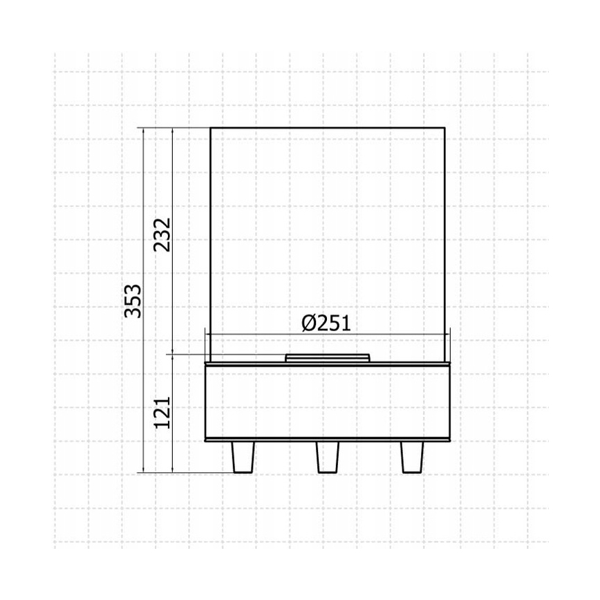 Planika - BIO-open haard 36,3x25,1 cm 2,5kW zwart