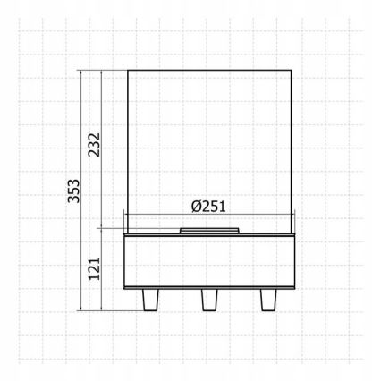 Planika - BIO-open haard 36,3x25,1 cm 2,5kW beige