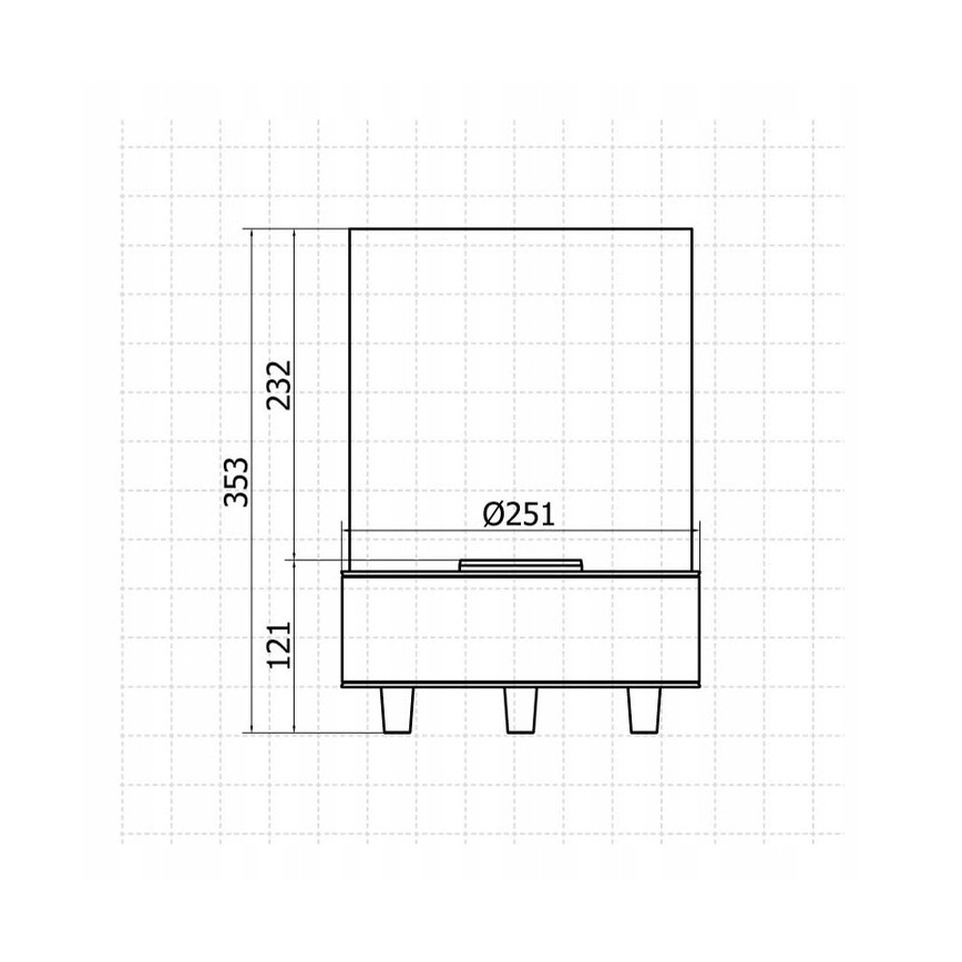 Planika - BIO-open haard 36,3x25,1 cm 2,5kW beige