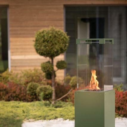 Planika - Buiten gas haard 142x36 cm 8kW 1xAAA groen + beschermende hoes