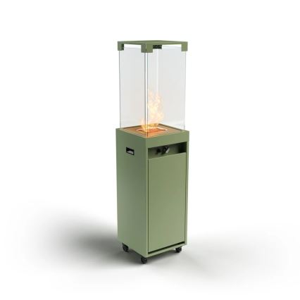 Planika - Buiten gas haard 142x36 cm 8kW 1xAAA groen + beschermende hoes