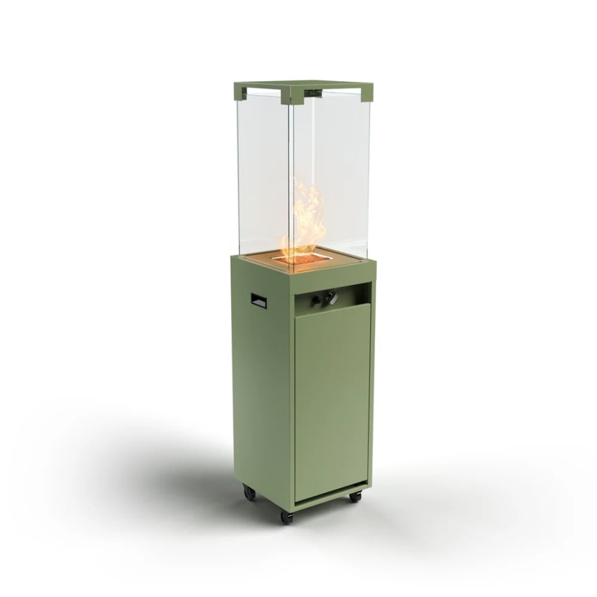 Planika - Buiten gas haard 142x36 cm 8kW 1xAAA groen + beschermende hoes