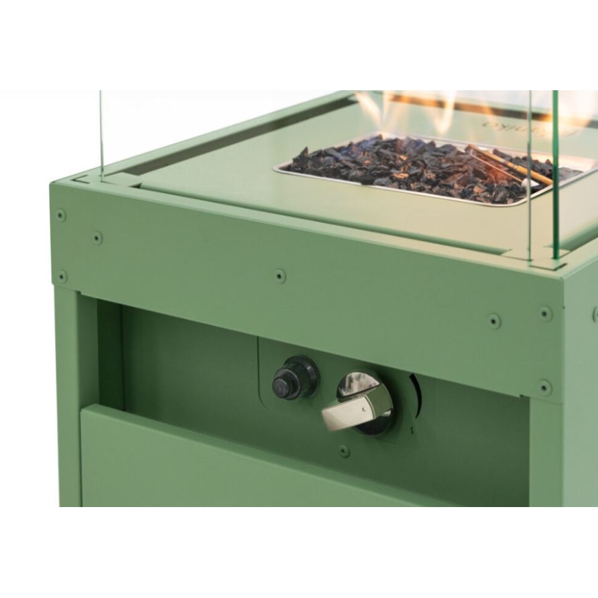 Planika - Buiten gas haard 142x36 cm 8kW 1xAAA groen + beschermende hoes