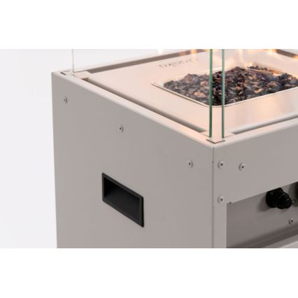 Planika - Buiten gas haard 142x36 cm 8kW 1xAAA wit + beschermende hoes