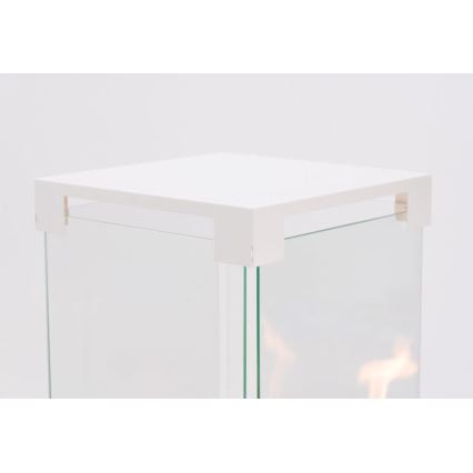 Planika - Buiten gas haard 142x36 cm 8kW 1xAAA wit + beschermende hoes