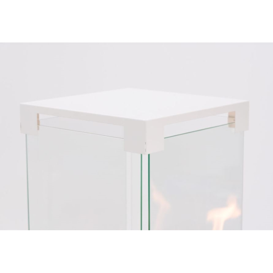 Planika - Buiten gas haard 142x36 cm 8kW 1xAAA wit + beschermende hoes