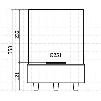 Planika - BIO-open haard 35,3x25,1 cm 2,5kW zwart