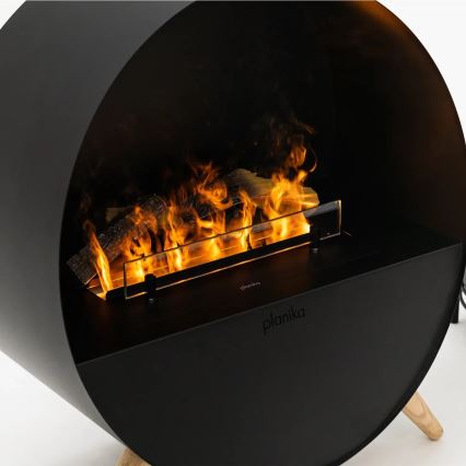 Planika - Waterdamp haard met afstandsbediening 72,9x65,3 cm 125W/230V zwart