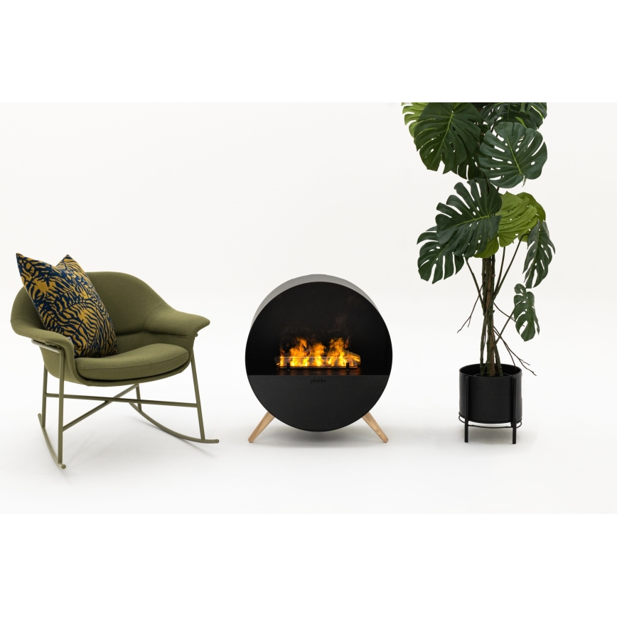 Planika - Waterdamphaard met afstandsbediening 72,9x65,3 cm 125W/230V zwart