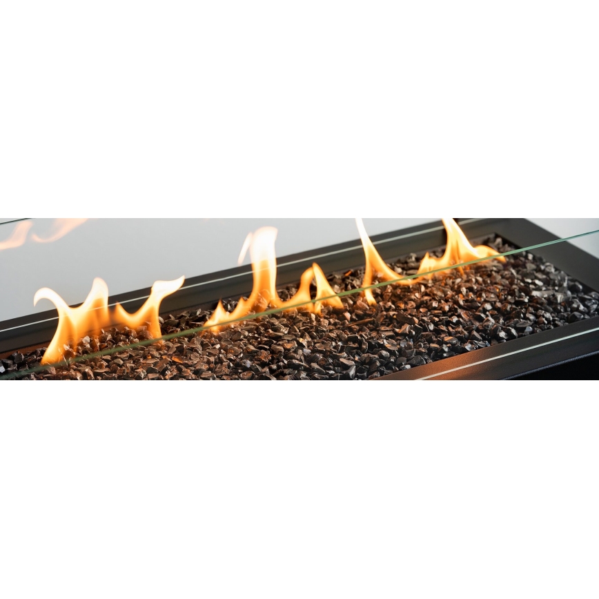 Planika - Buiten gas haard 41,4x69,8 cm 10kW 1xAAA zwart + beschermende hoes
