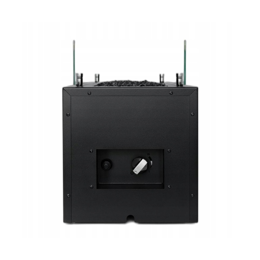 Planika - Buiten gas haard 41,4x69,8 cm 10kW 1xAAA zwart + beschermende hoes