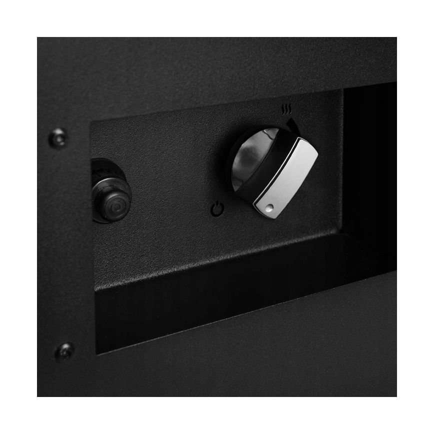 Planika - Buiten gas haard 41,4x69,8 cm 10kW 1xAAA zwart + beschermende hoes